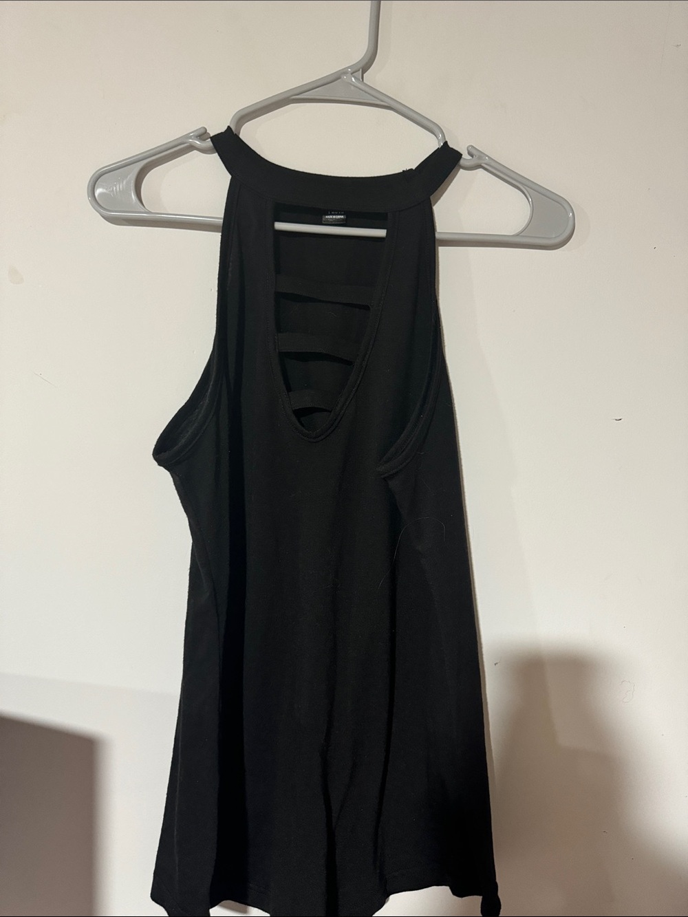 SHEIN Black Strappy Back Racer Tank Top